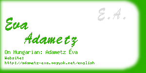 eva adametz business card